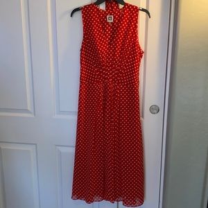 Anne Klein Red and White polkadot dress
